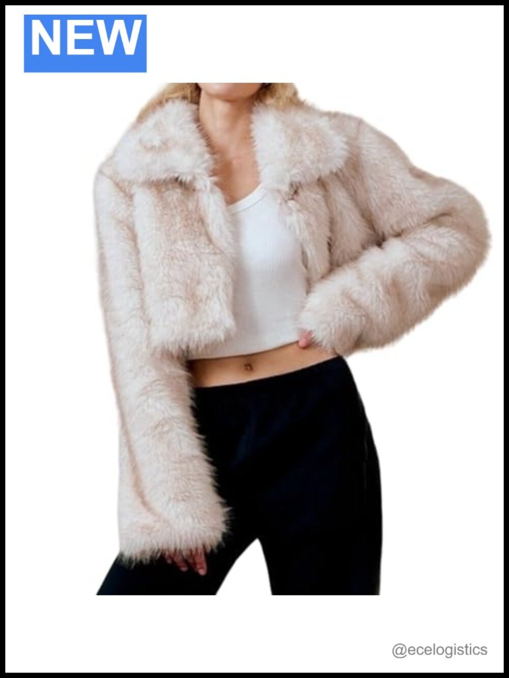 Faux Fur Cropped Jacket, Women's Winter Coat